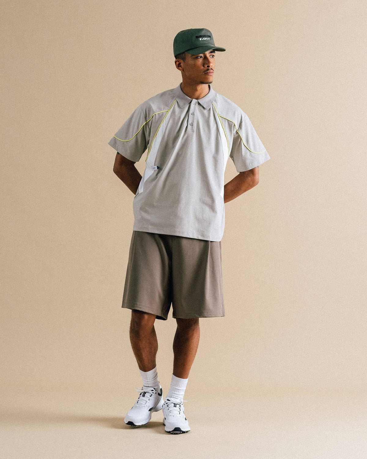STUDENTS CALCULUS BAGGY PLEATED SHORTS GREY