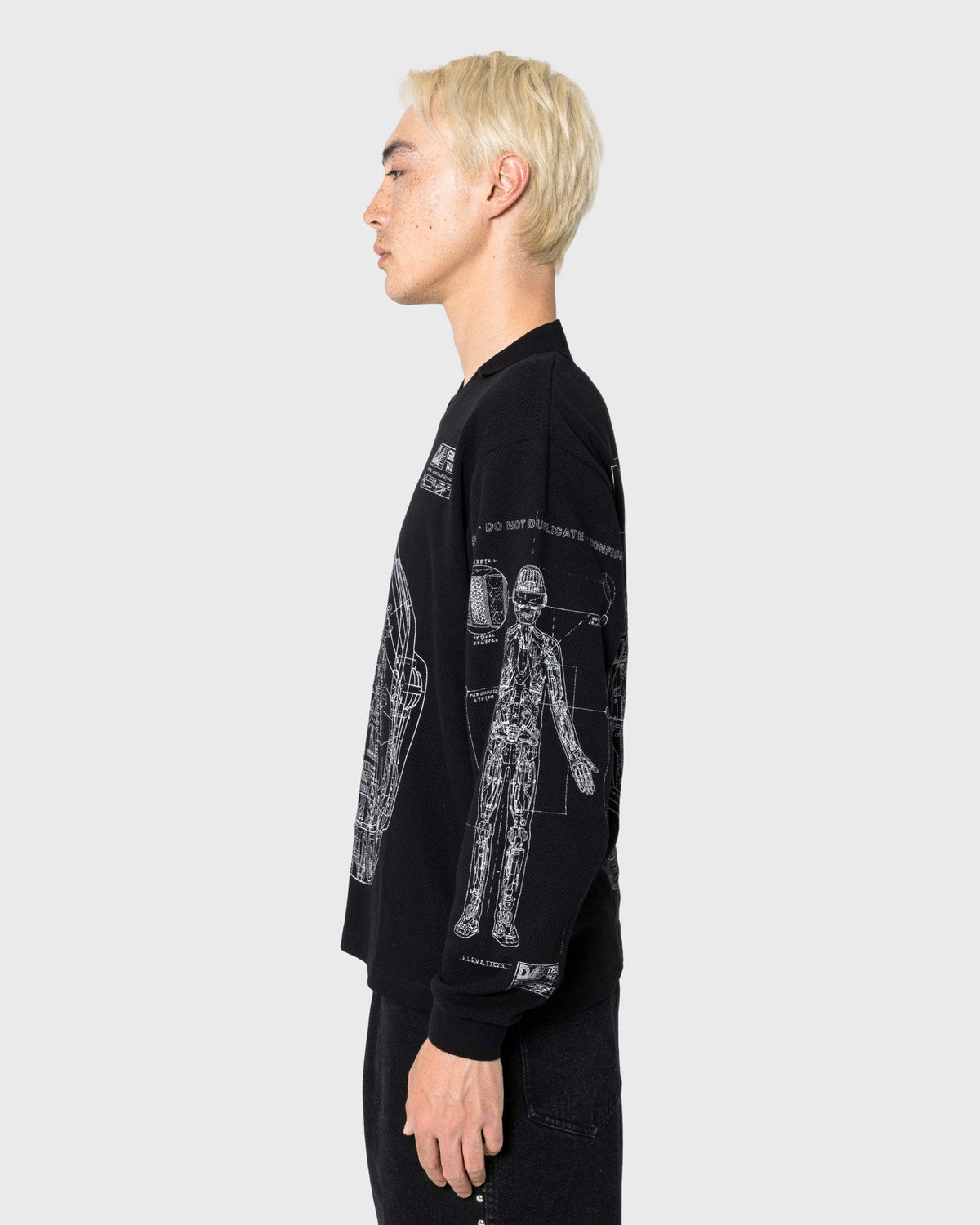 PLEASURES x DAFT PUNK SCHEMATIC LONG SLEEVE POLO