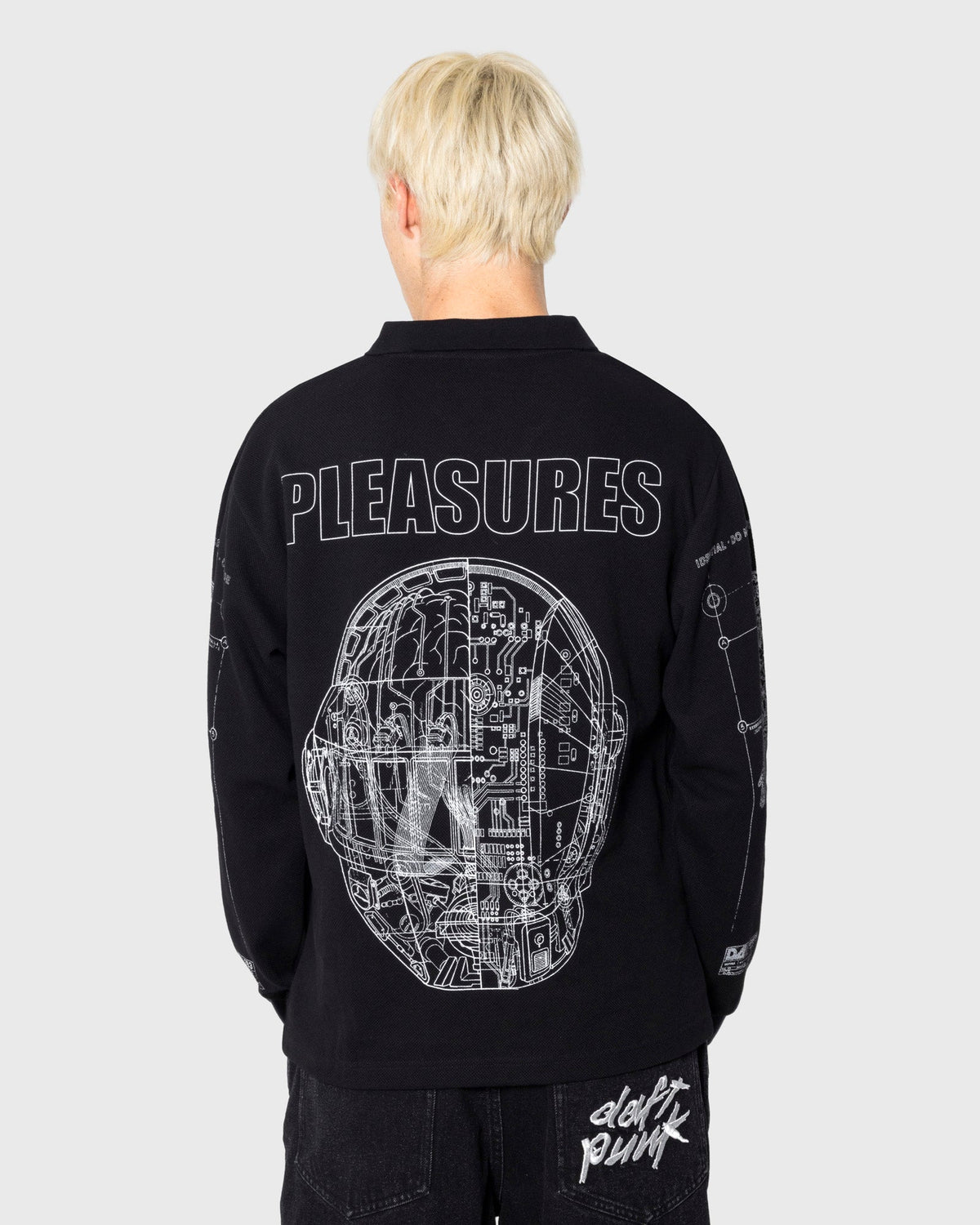 PLEASURES x DAFT PUNK SCHEMATIC LONG SLEEVE POLO