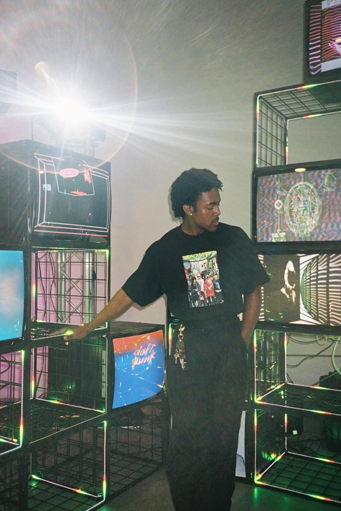 PLEASURES X DAFT PUNK HARAJUKU T-SHIRT BLACK