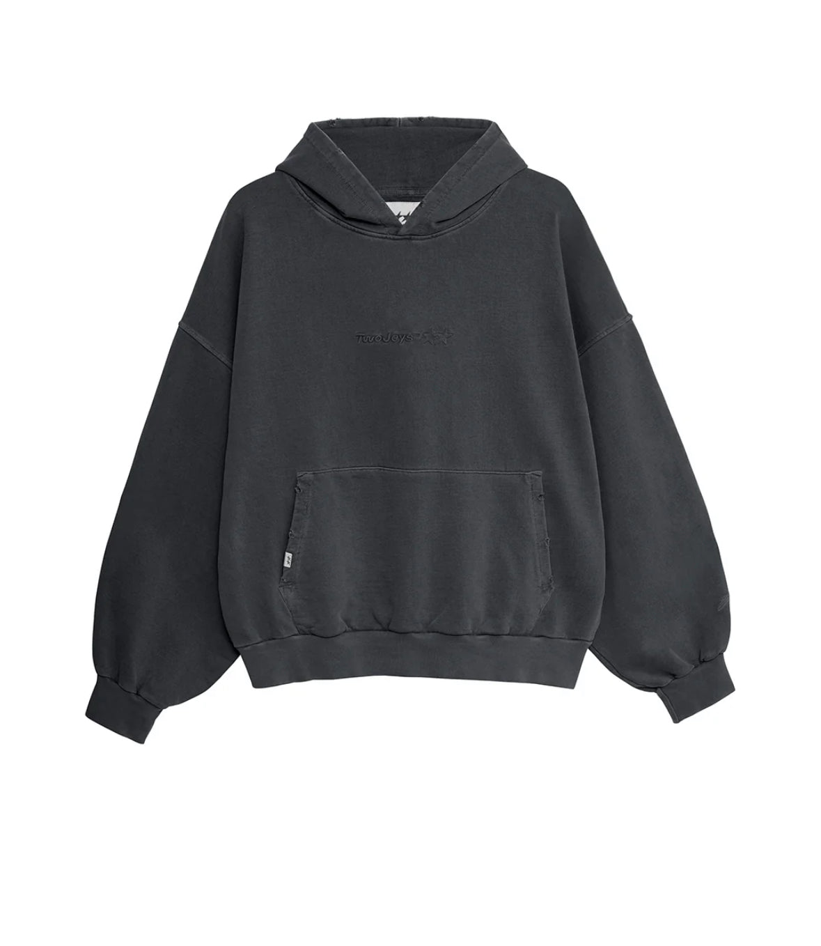 TWOJEYS STONE WASHED BLACK ICON HOODIE