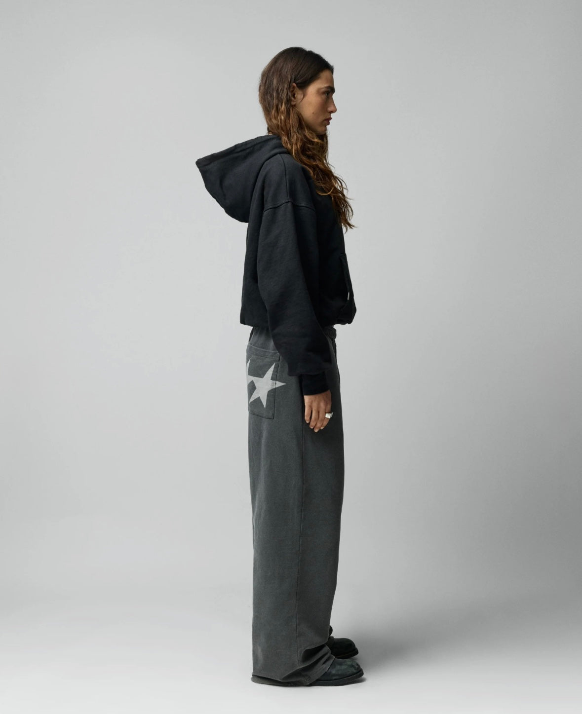 TWOJEYS STONE WASHED BLACK ICON HOODIE