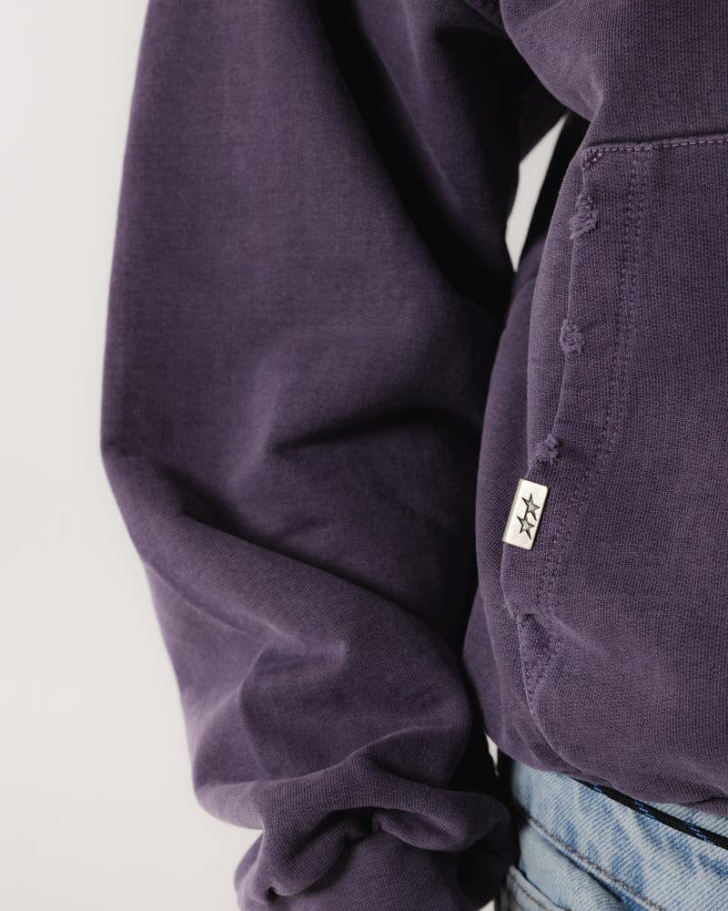 TWOJEYS PIGMENT DYED ICON HOODIE PURPLE