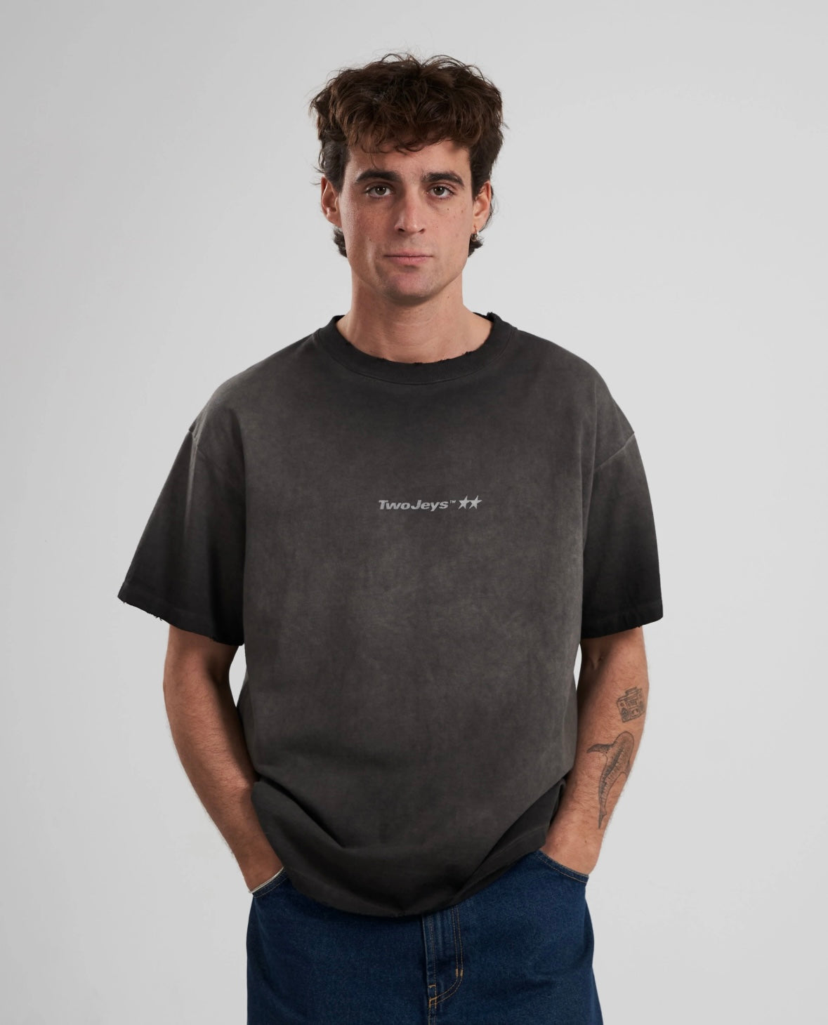 TWOJEYS ICON WASHED T-SHIRT BLACK