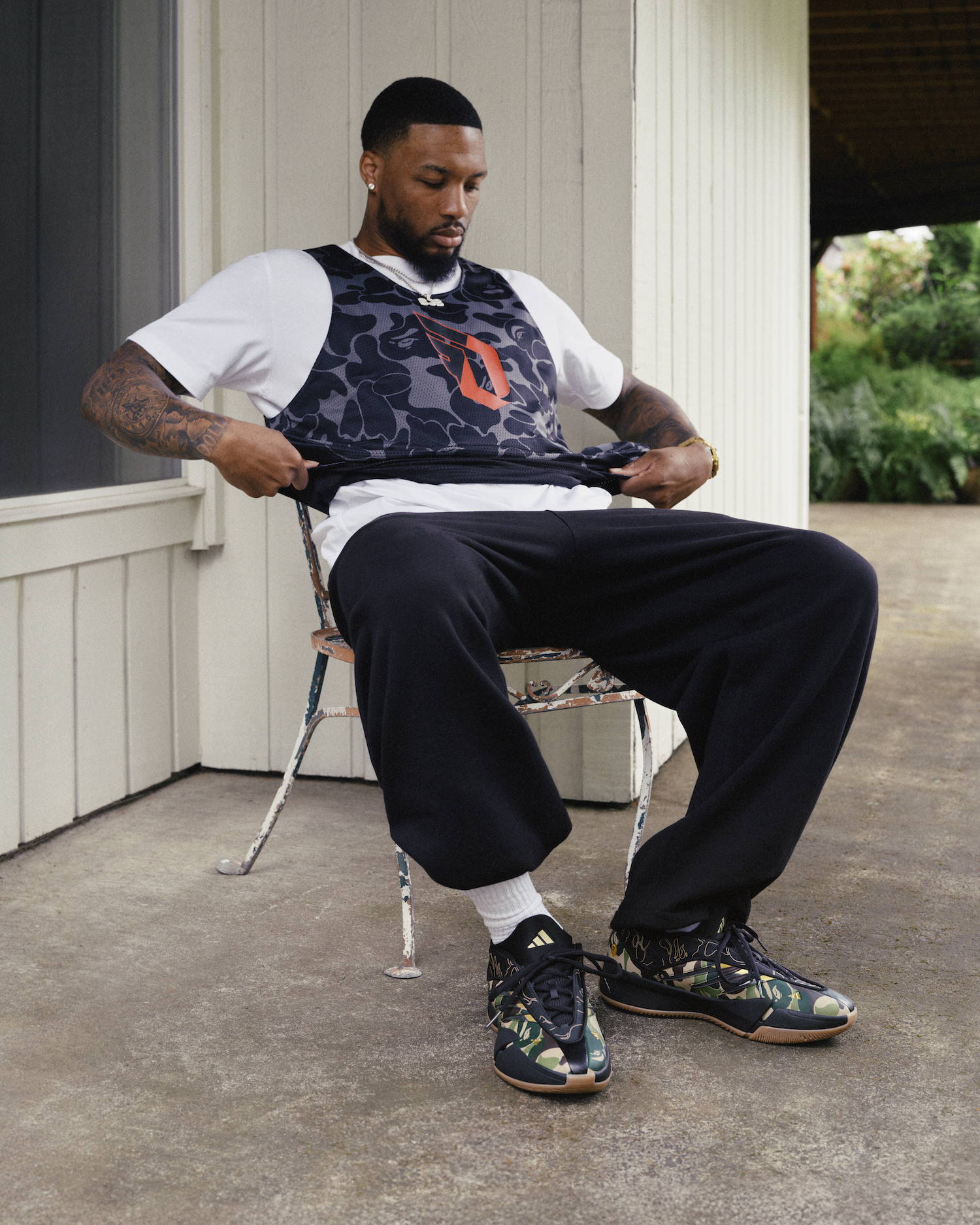 ADIDAS DAME X BAPE BLACK GREEN LUST PANAMA - Main Image