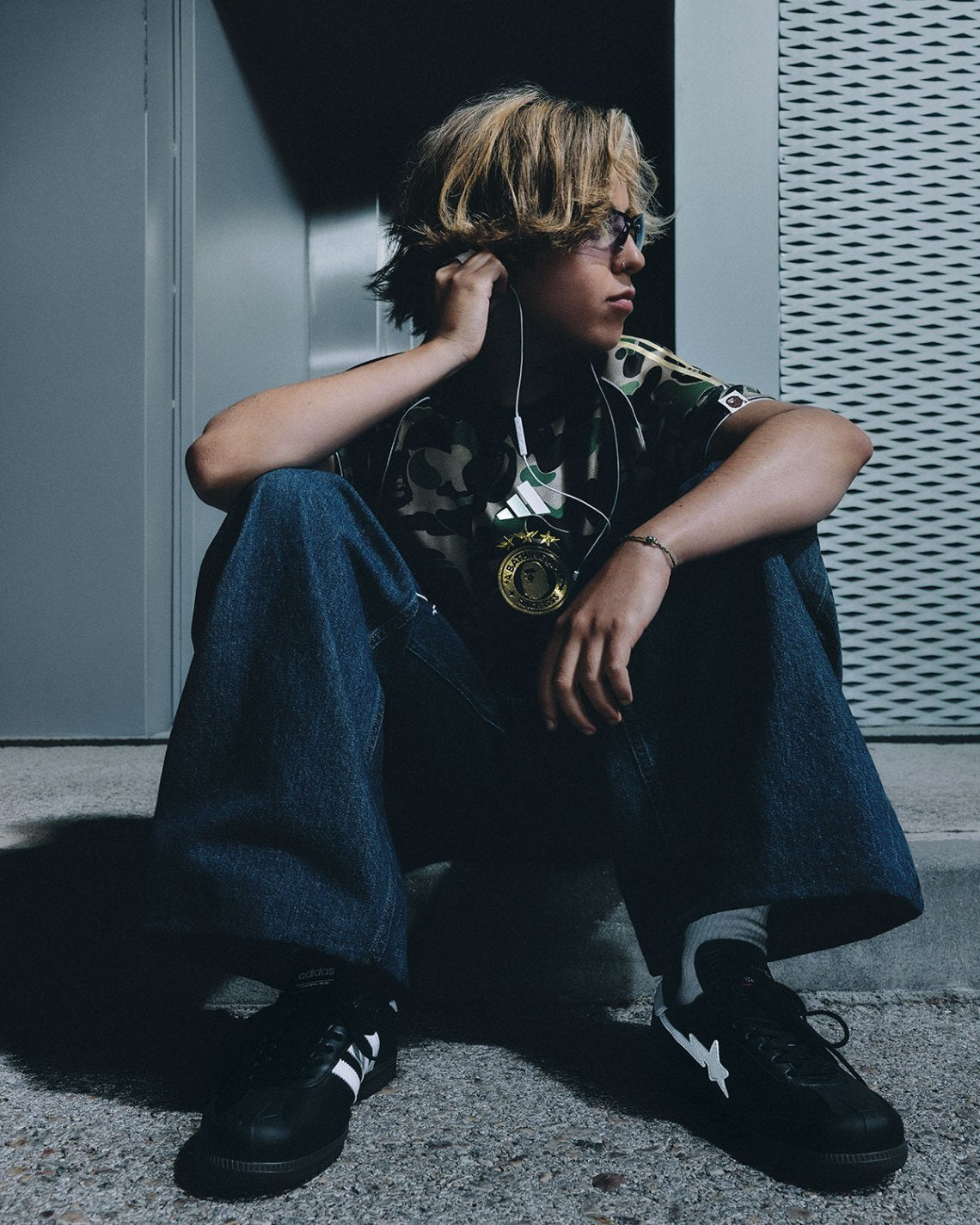 ADIDAS X BAPE SAMBA BAPE BLACK