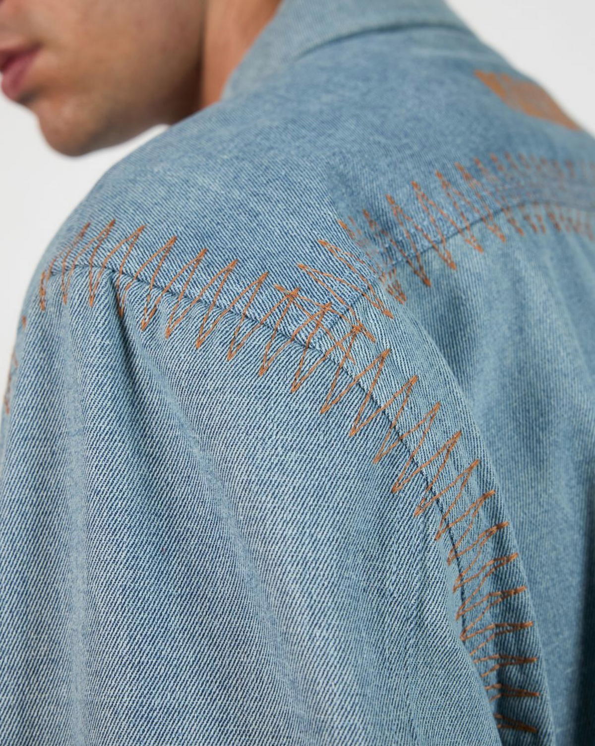 PLEASURES  FORTRESS DENIM BUTTON UP