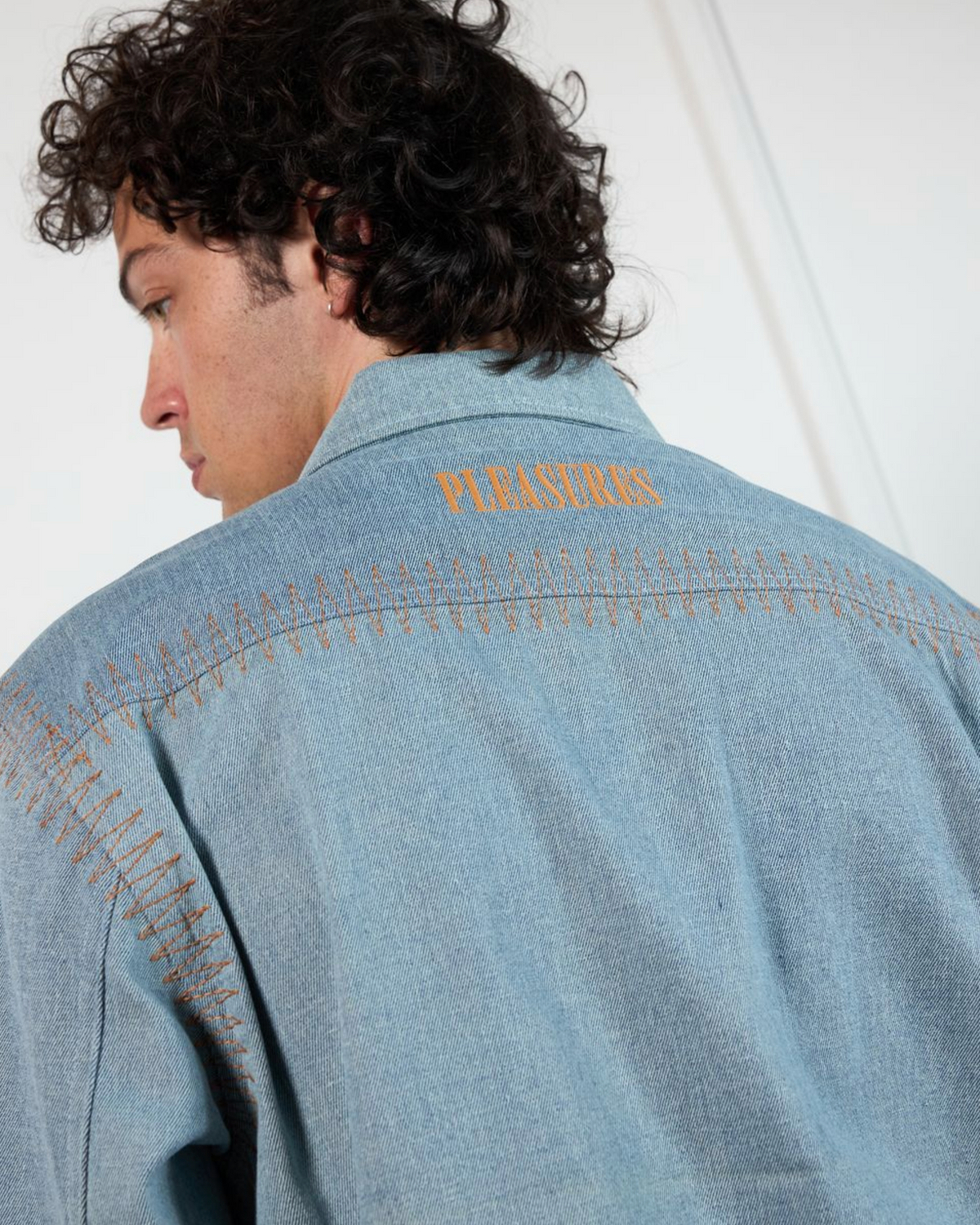 PLEASURES  FORTRESS DENIM BUTTON UP