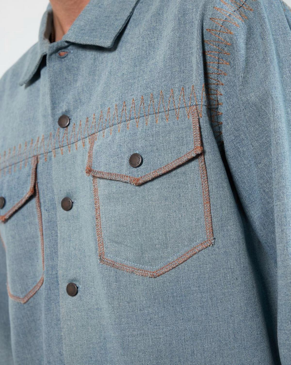 PLEASURES  FORTRESS DENIM BUTTON UP