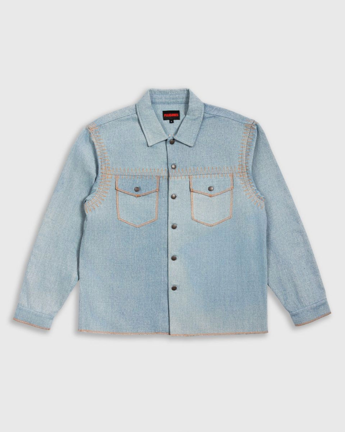 PLEASURES  FORTRESS DENIM BUTTON UP