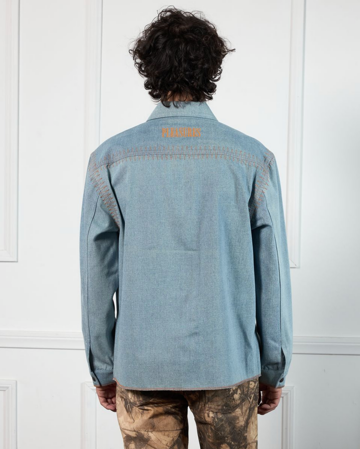 PLEASURES  FORTRESS DENIM BUTTON UP