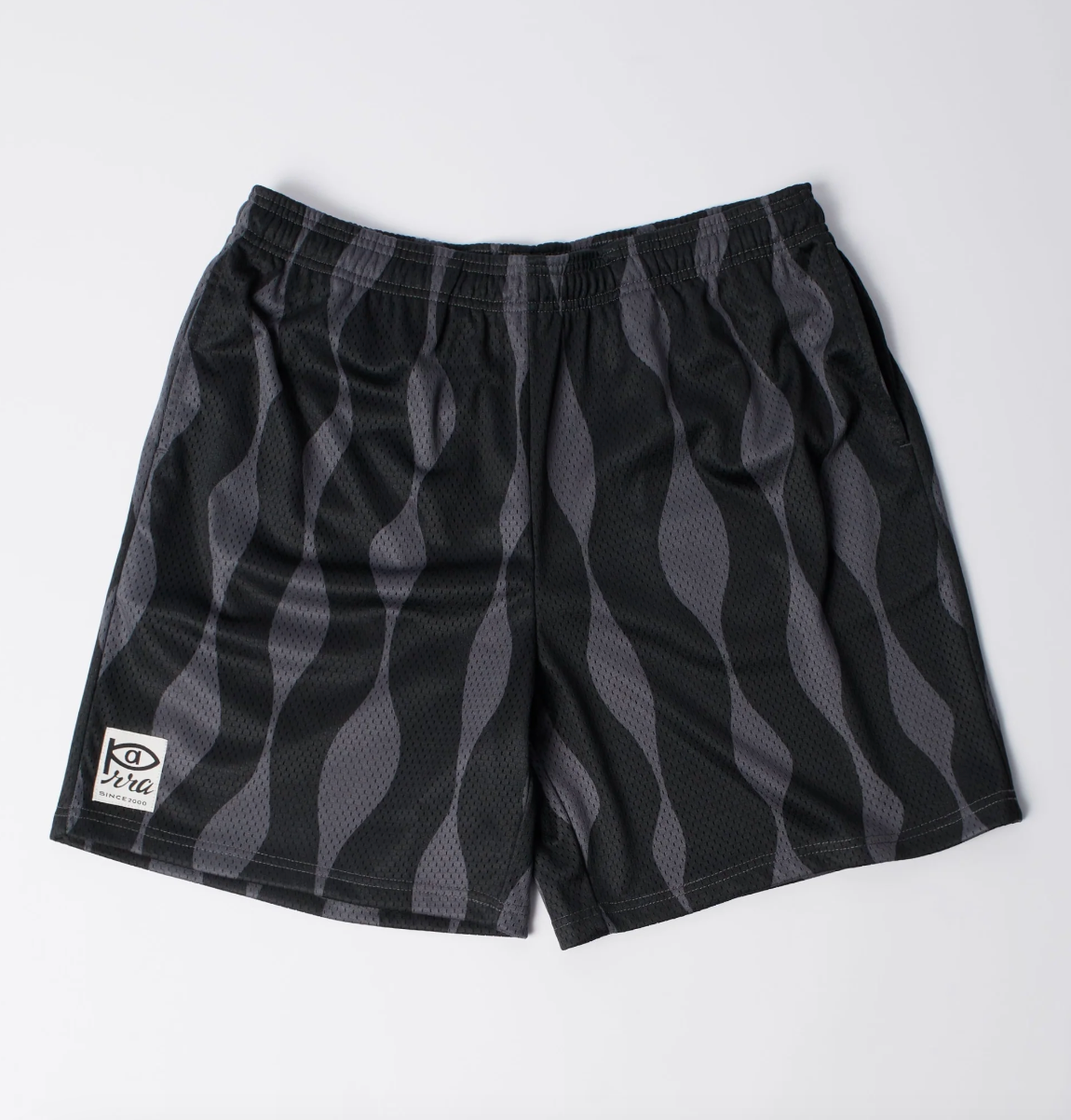 PARRA WAVED MESH SHORTS BLACK