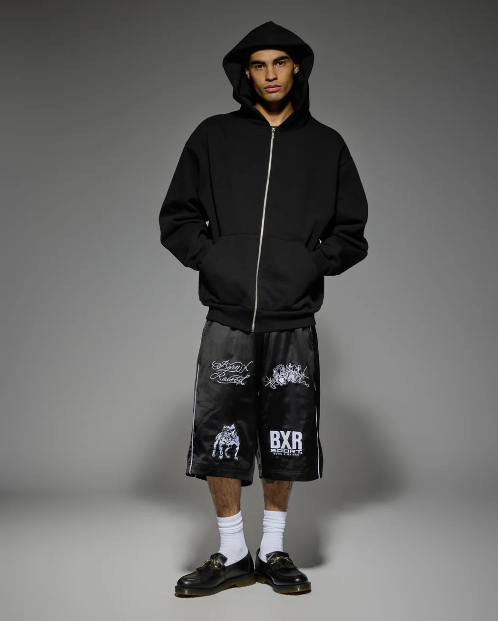 BORN X RAISED SATIN BOXING TRUNKS