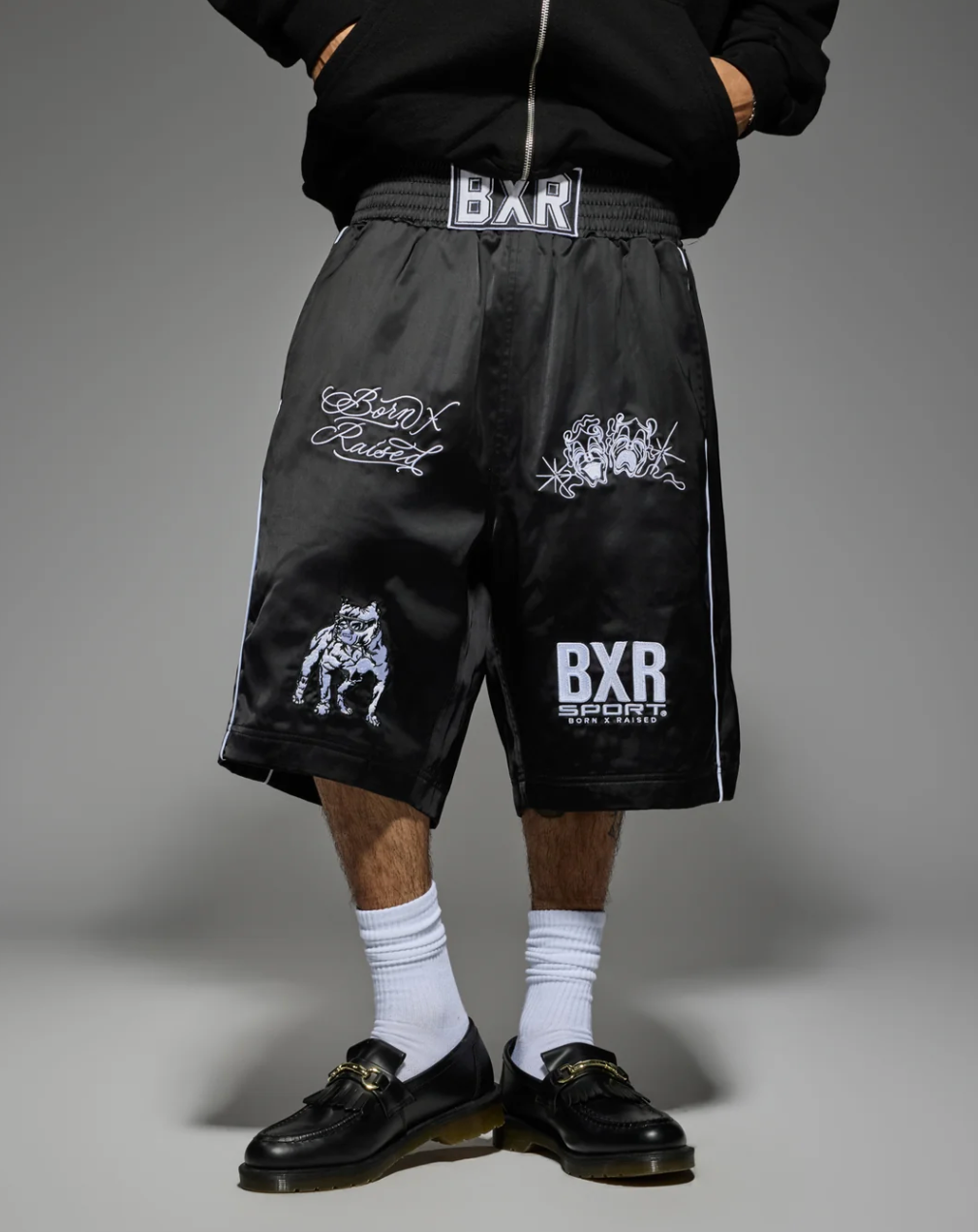 BORN X RAISED SATIN BOXING TRUNKS