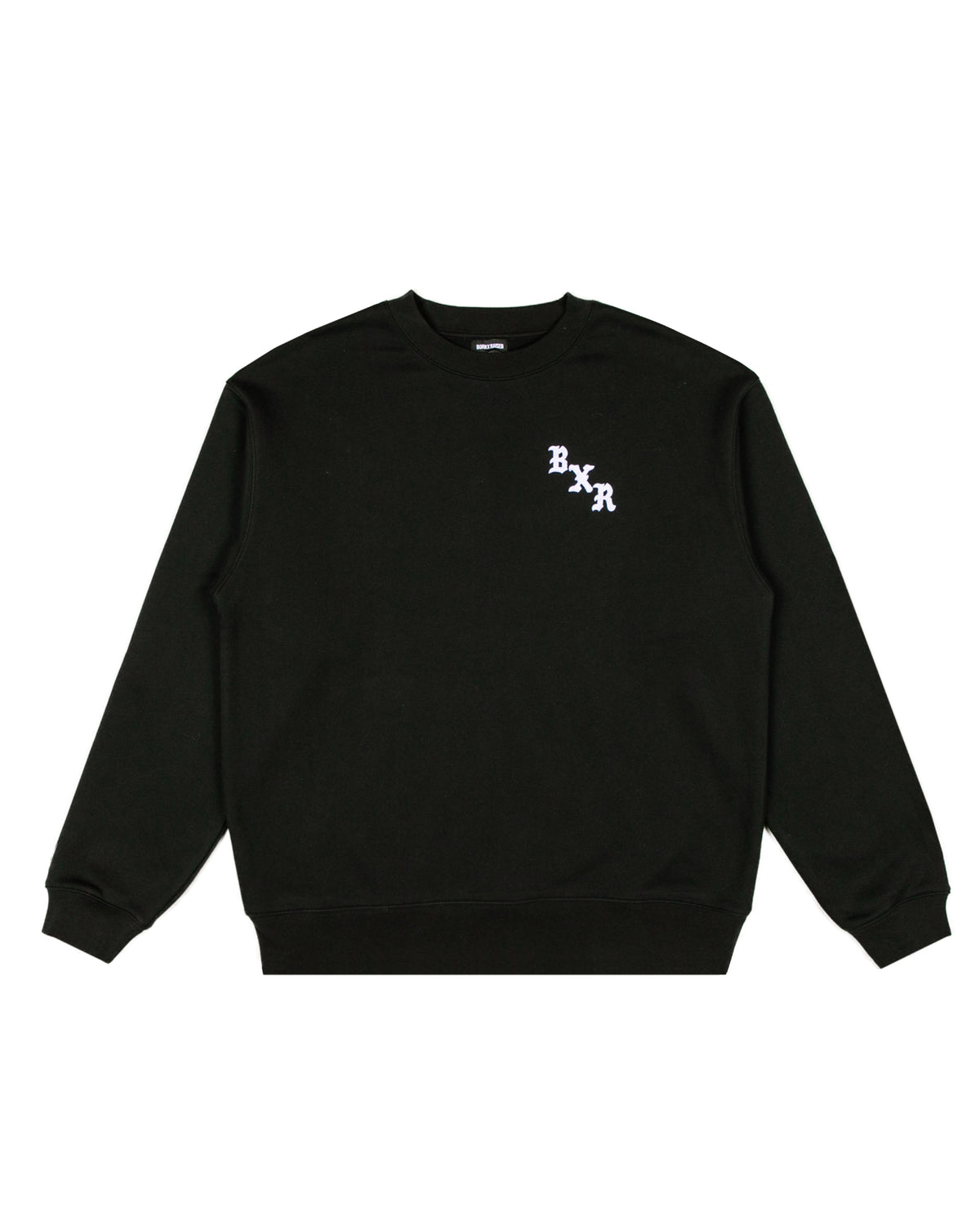 BORN X RAISED THE TOWN FELT LETTER CREWNECK