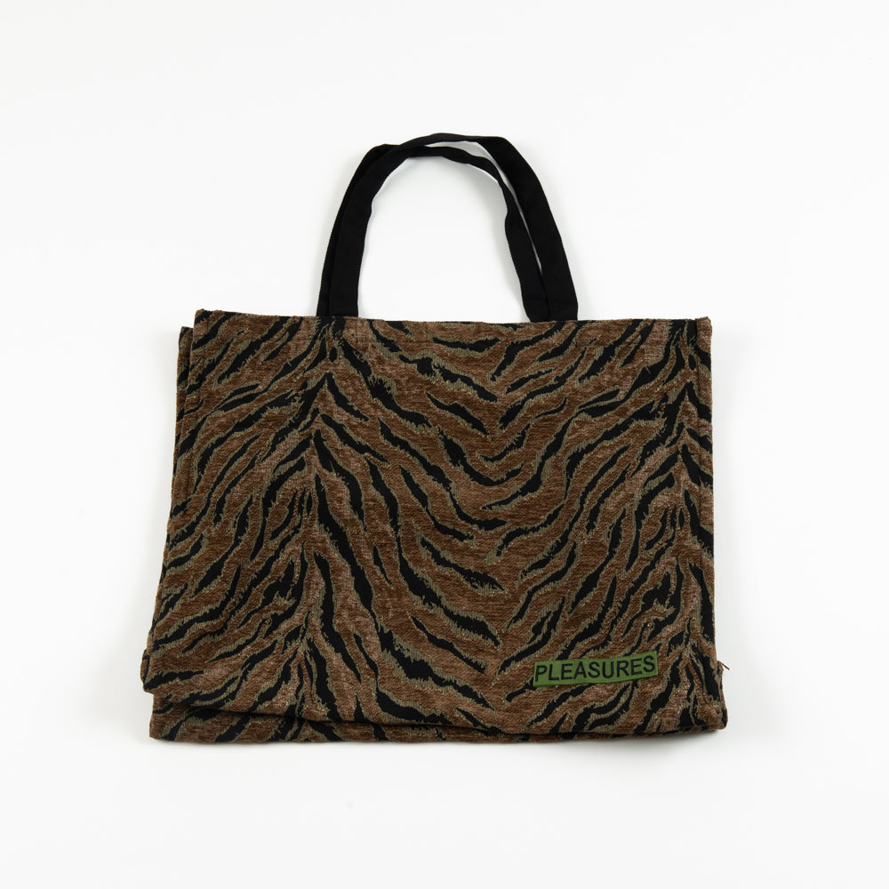 PLEASURES BROWN JUNGLE OVERSIZE DOUBLE SIDED TOTE