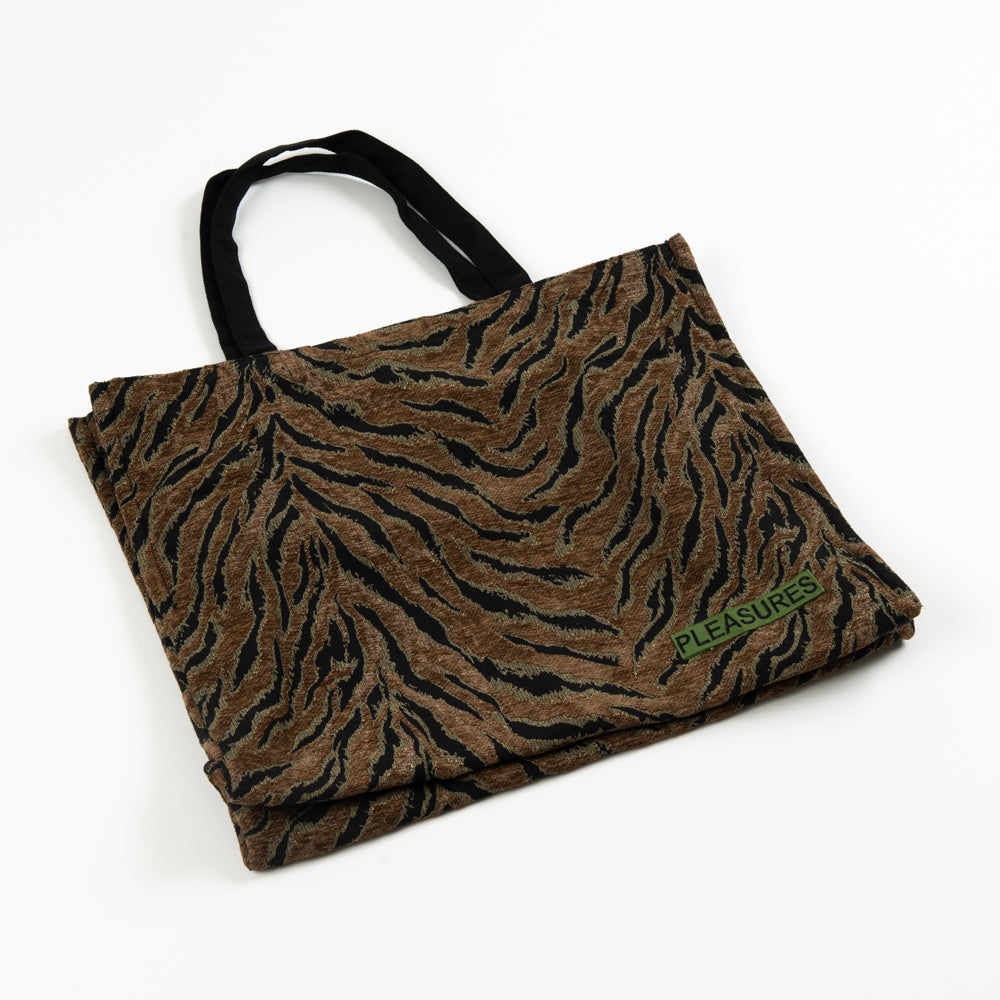 PLEASURES BROWN JUNGLE OVERSIZE DOUBLE SIDED TOTE